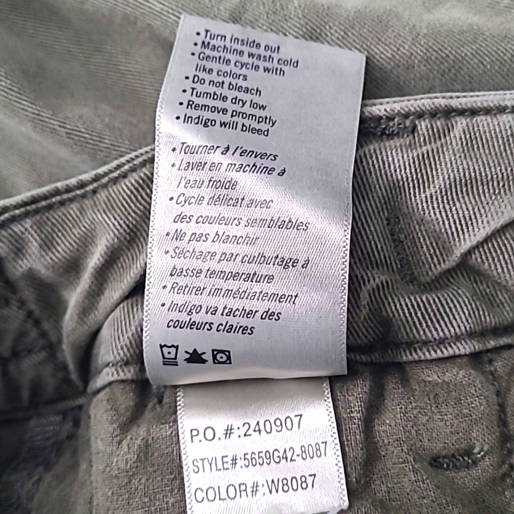 Paige Olive Green Jogger Pants Size 26 Stretch Tapered Casual Loungecore Y2K - Picture 15 of 15